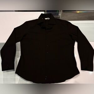 SUITSUPPLY Dark Brown stretch cotton Dress Shirt 17.5 Extra Slim Fit XL